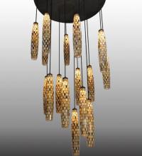 Meyda White 129270 - 72&#34;W Checkers 16 LT Cascading Pendant
