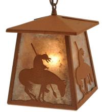 Meyda White 129681 - 7&#34;Sq Trails End Lantern Pendant
