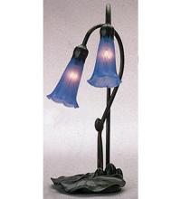 Meyda White 13064 - 16&#34; High Blue Pond Lily 2 LT Accent Lamp