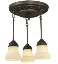 Meyda White 130778 - 15&#34; Wide White Puffy Rose 3 Light Semi-Flushmount