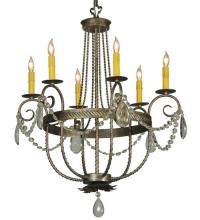 Meyda White 133148 - 28.5&#34;W Antonia 6 LT Crystal Chandelier