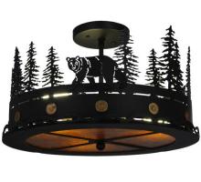 Meyda White 134785 - 16&#34; Wide Bear at Dusk Flushmount