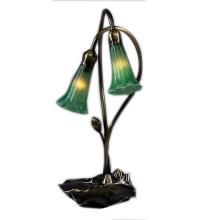Meyda White 13481 - 16&#34; High Green Pond Lily 2 Light Accent Lamp