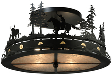 Meyda White 136277 - 22&#34;W Cowboy & Steer Flushmount