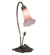 Meyda White 13692 - 16&#34; High Pink Tiffany Pond Lily Accent Lamp