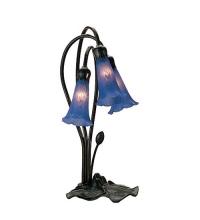 Meyda White 13746 - 16&#34; High Blue Pond Lily 3 LT Accent Lamp