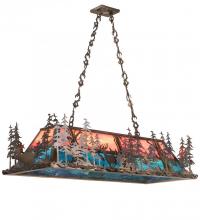 Meyda White 137642 - 50&#34; Long Deer Through the Trees Oblong Pendant