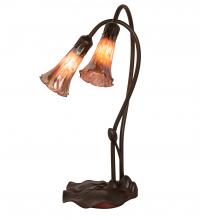 Meyda White 14099 - 16&#34; High Purple Iridescent Pond Lily 2 Light Accent Lamp