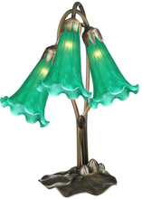 Meyda White 14150 - 16&#34; High Green Pond Lily 3 Light Accent Lamp