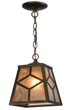 Meyda White 141534 - 8&#34; Square Diamond Craftsman Mini Pendant