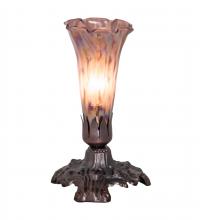 Meyda White 14358 - 7&#34; High Purple Iridescent Pond Lily Mini Lamp