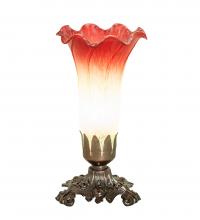 Meyda White 145780 - 8&#34; High Seafoam/Cranberry Victorian Accent Lamp