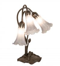 Meyda White 145927 - 16&#34; High Gray Tiffany Pond Lily 3 Light Accent Lamp
