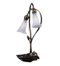 Meyda White 14654 - 16&#34; High White Pond Lily 2 Light Accent Lamp