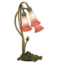 Meyda White 14813 - 16&#34; High Pink/White Pond Lily 3 LT Accent Lamp