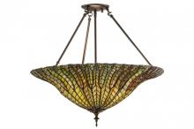 Meyda White 149761 - 24&#34; Wide Tiffany Lotus Leaf Semi-Flushmount