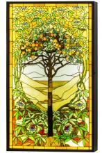 Meyda White 152459 - 30&#34; Wide Tiffany Tree of Life Stained Glass Lighted Window