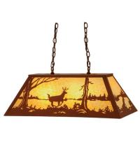 Meyda White 15276 - 33&#34; Long Deer at Lake Oblong Pendant
