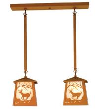 Meyda White 15298 - 24&#34;L Deer at Dawn 2 LT Island Pendant