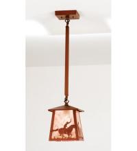 Meyda White 15507 - 7.5&#34;Sq Cowboy & Steer Pendant
