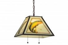 Meyda White 155274 - 16&#34; Square Reverse Painted Trout Pendant