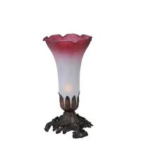 Meyda White 15653 - 8&#34;H Pink/White Pond Lily Accent Lamp