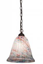 Meyda White 157655 - 10.5&#34;W Peacock Pate-De-Verre Pendant