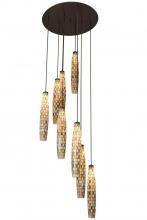 Meyda White 163901 - 48&#34; Wide Checkers 8 Light Cascading Pendant