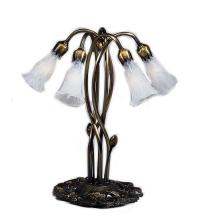 Meyda White 16545 - 17&#34; High White Pond Lily 5 Light Table Lamp