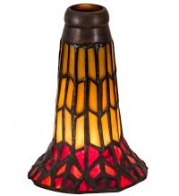 Meyda White 16551 - 4&#34; Wide X 6&#34; High Tiffany Pond Lily Honey Wisp & Red Shade