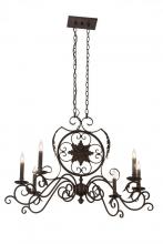 Meyda White 166498 - 36&#34;L Christabel 6 LT Oblong Chandelier