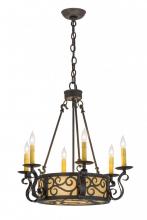 Meyda White 170227 - 24&#34;W Delano 6 LT Chandelier