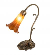 Meyda White 17031 - 15&#34; High Amber Tiffany Pond Lily Accent Lamp