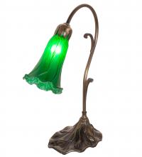 Meyda White 17043 - 15&#34; High Green Tiffany Pond Lily Accent Lamp