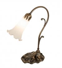 Meyda White 17051 - 15&#34; High White Tiffany Pond Lily Accent Lamp