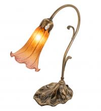 Meyda White 17106 - 15&#34; High Amber/Purple Tiffany Pond Lily Accent Lamp