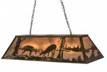 Meyda White 171294 - 48&#34; Long Battling Bucks Oblong Pendant