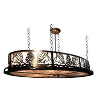 Meyda White 17239 - 48&#34;L Mountain Pine Oval Inverted Pendant