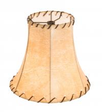 Meyda White 172817 - 9&#34; Wide Faux Leather Tan Hexagon Shade