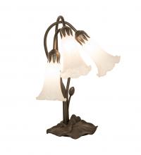 Meyda White 173809 - 16&#34; High White Tiffany Pond Lily 3 Light Accent Lamp