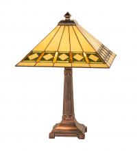 Meyda White 17382 - 24&#34; High Diamond Band Mission Table Lamp