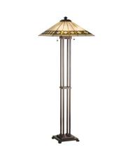 Meyda White 17385 - 63&#34;H Diamond Band Mission Floor Lamp