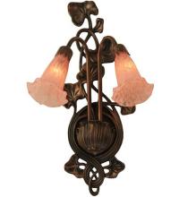 Meyda White 17552 - 11&#34;W Pink Pond Lily 2 LT Wall Sconce