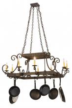 Meyda White 185650 - 56&#34;W Caiden 8 LT W/Downlights Pot Rack