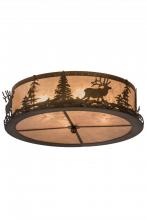 Meyda White 185968 - 22&#34; Wide Elk at Dusk Flushmount
