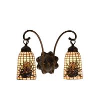 Meyda White 18661 - 14.5&#34;W Pine Barons 2 LT Wall Sconce