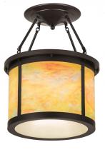 Meyda White 188137 - 20&#34;W Arts & Crafts Semi-Flushmount