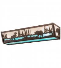 Meyda White 188351 - 24&#34;W Moose & Black Bear Vanity Light