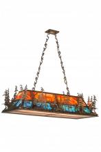Meyda White 188361 - 54&#34; Long Deer at Dusk Oblong Pendant
