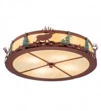 Meyda White 193545 - 22&#34; Wide Elk at Dusk Flushmount